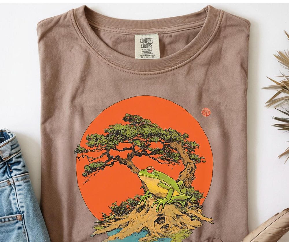 Bonsai Tree Sun and Frog T-Shirt