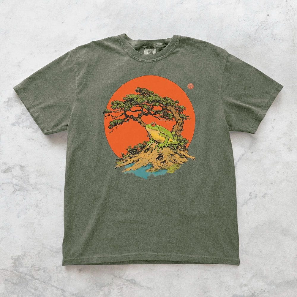 Bonsai Tree Sun and Frog T-Shirt