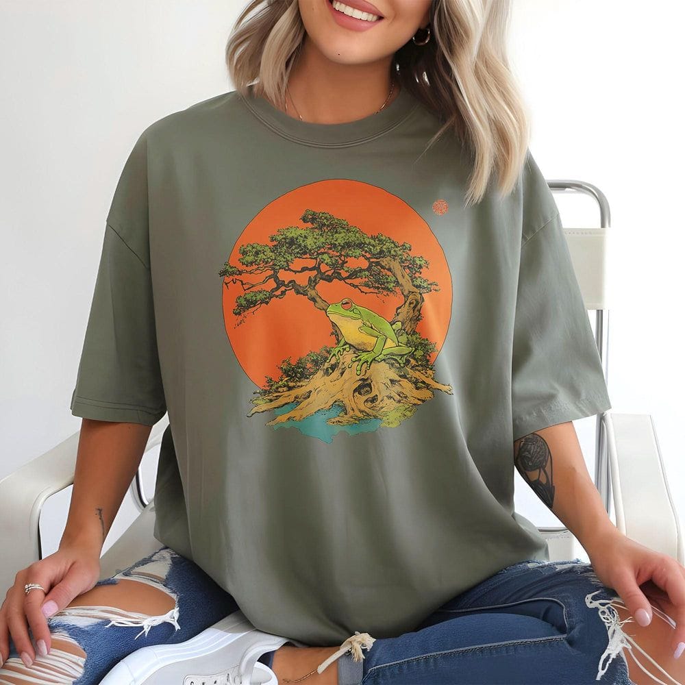 Bonsai Tree Sun and Frog T-Shirt