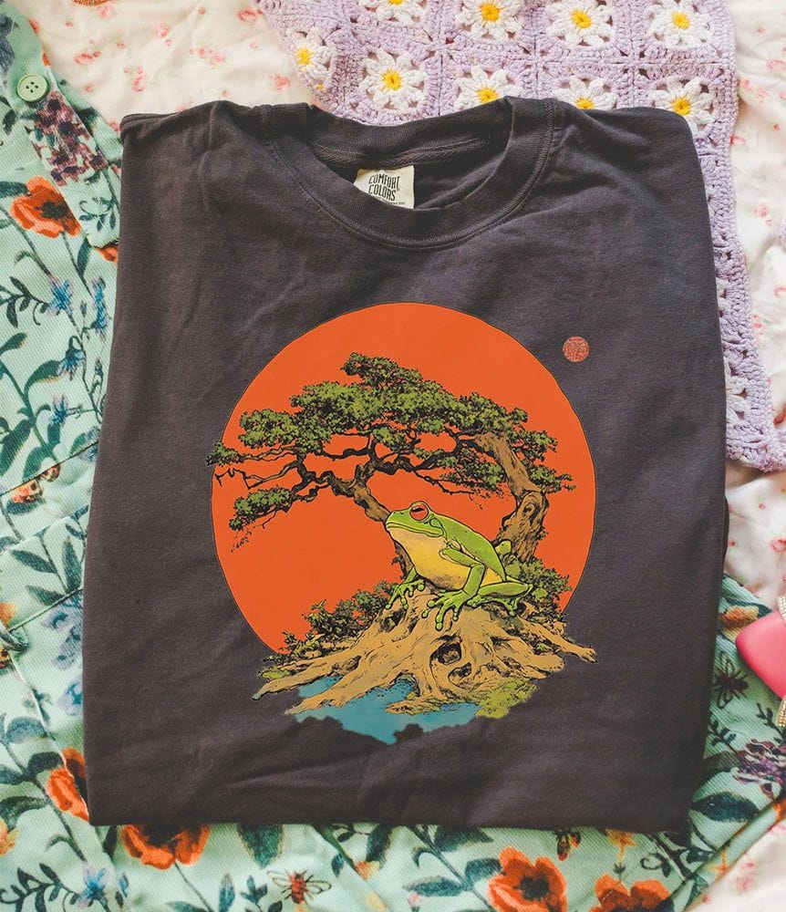 Bonsai Tree Sun and Frog T-Shirt