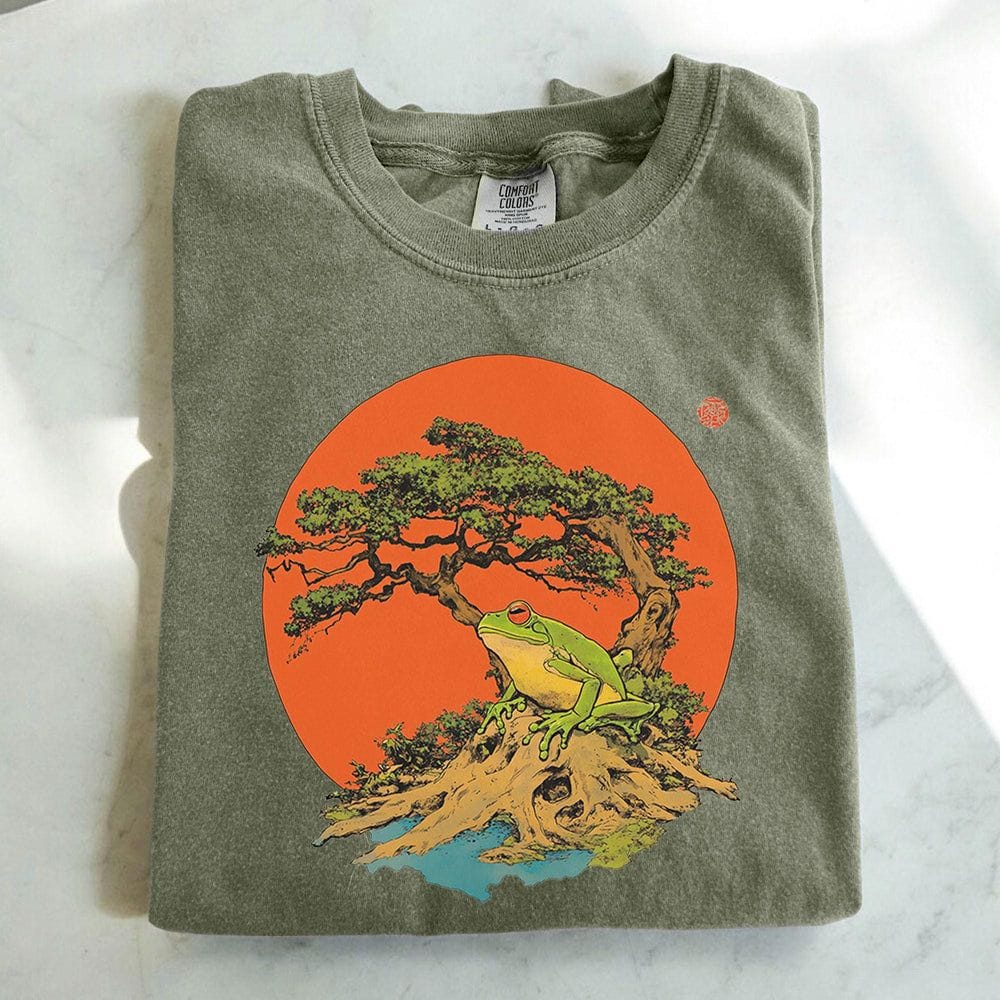 Bonsai Tree Sun and Frog T-Shirt