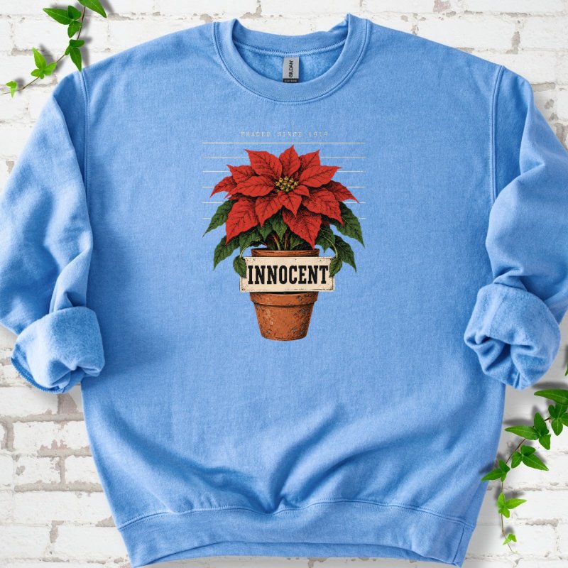 Innocent Poinsettia Mugshot Sweatshirt in Carolina Blue – PlotlyGarden