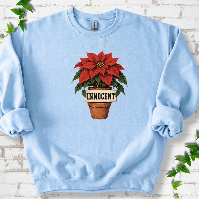 Innocent Poinsettia Mugshot Sweatshirt in Light Blue – PlotlyGarden