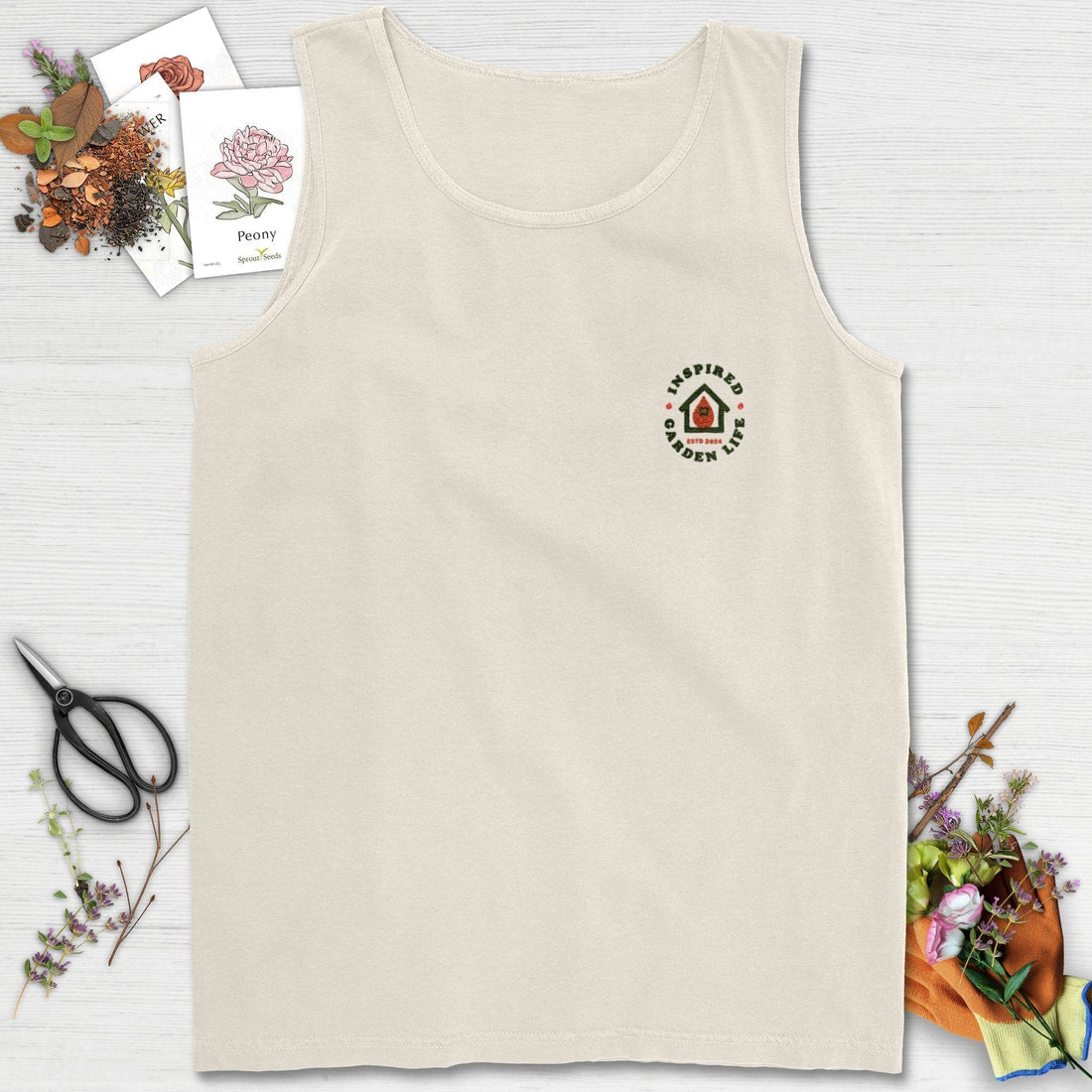Inspired Garden Life Cardinal Logo Comfort Colors® Tank Top