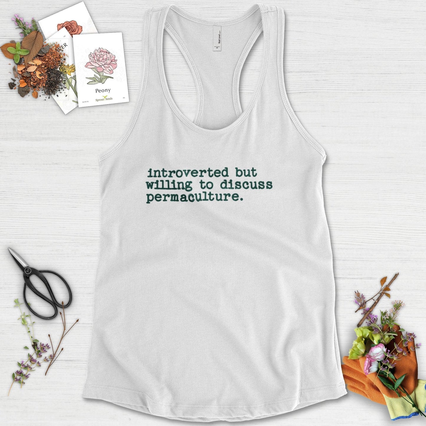 Introverted discuss permaculture Racerback