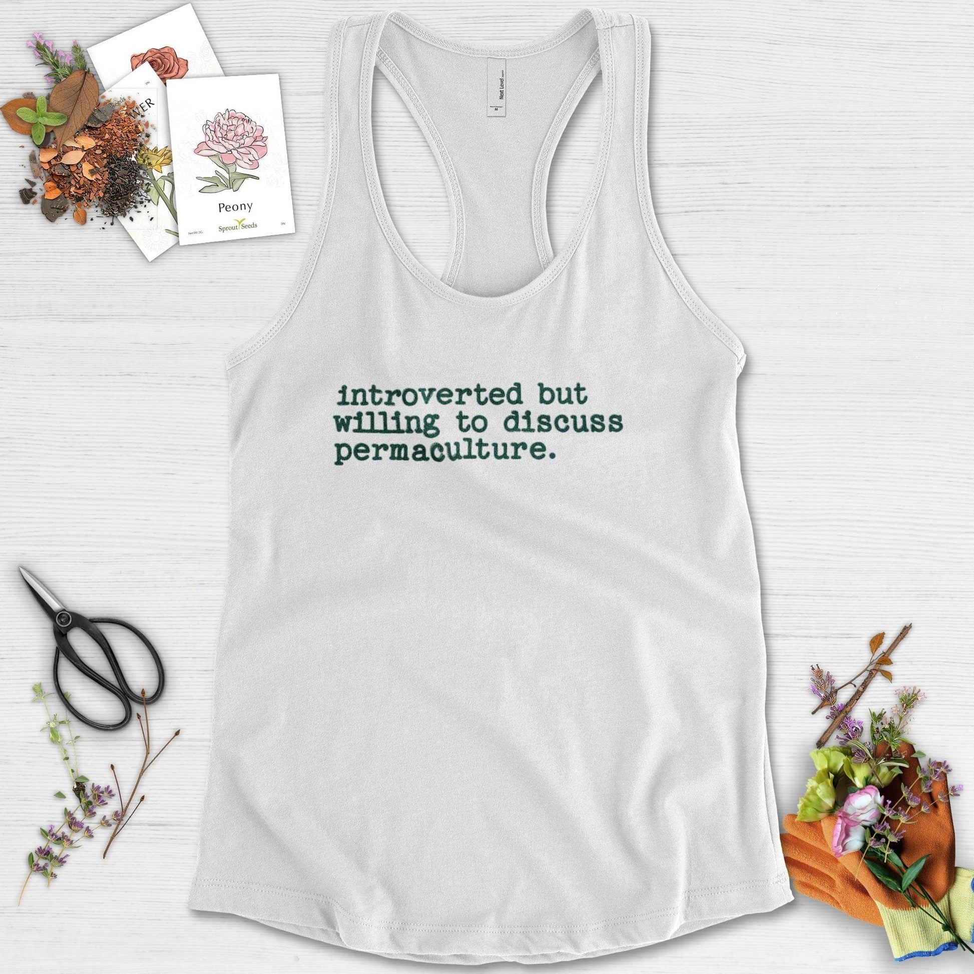 Introverted discuss permaculture Racerback
