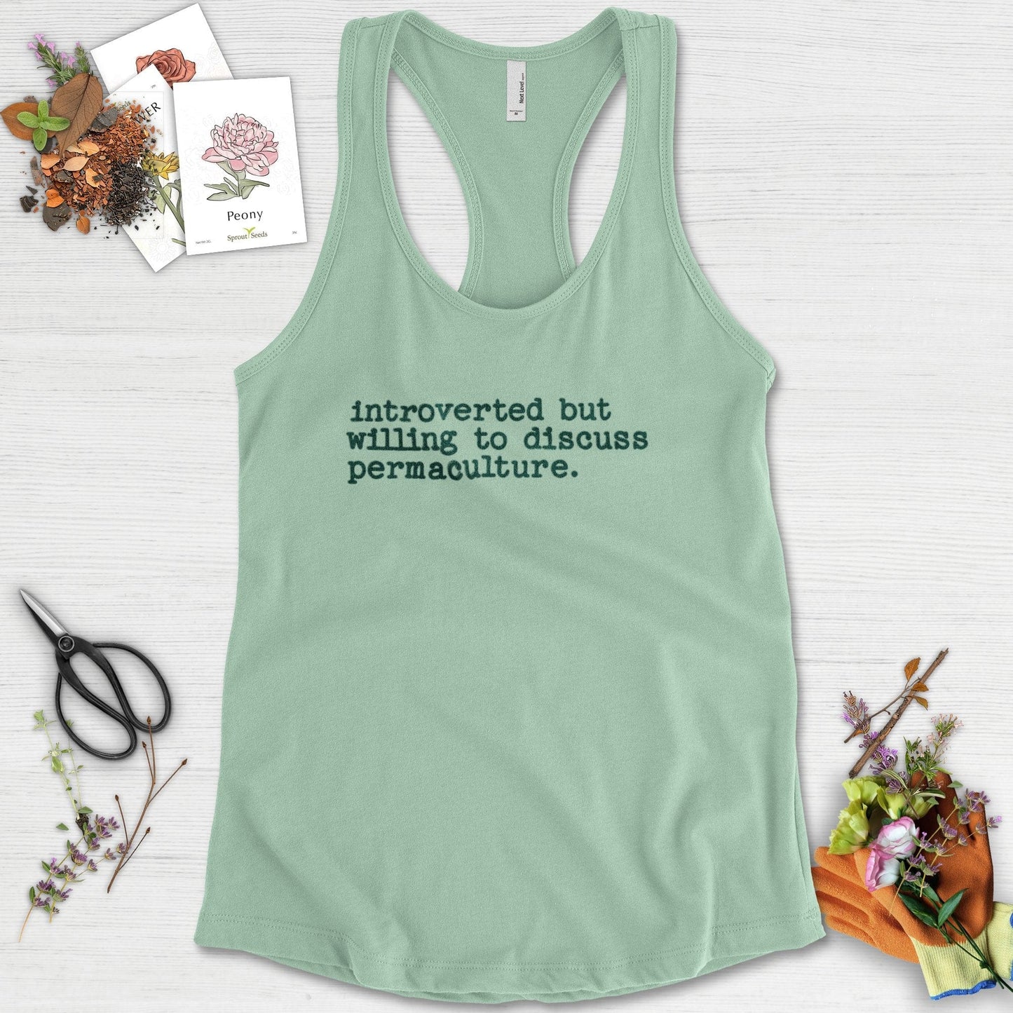Introverted discuss permaculture Racerback