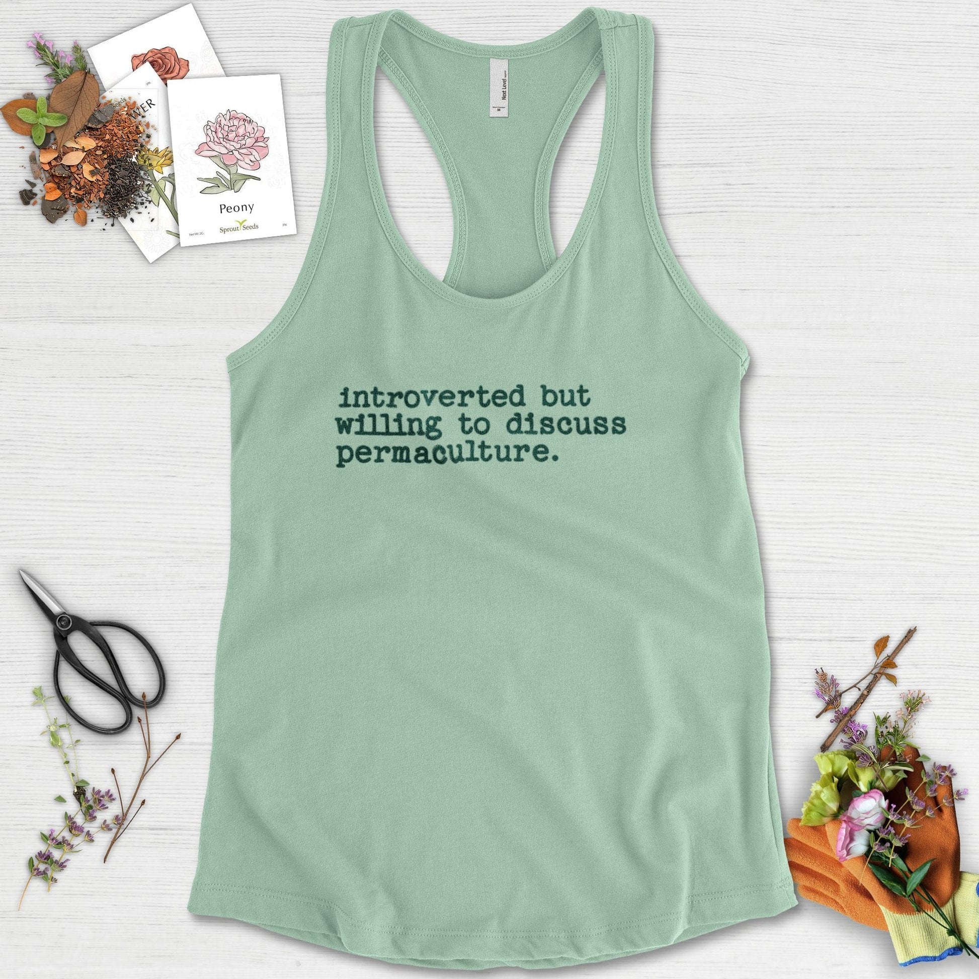 Introverted discuss permaculture Racerback