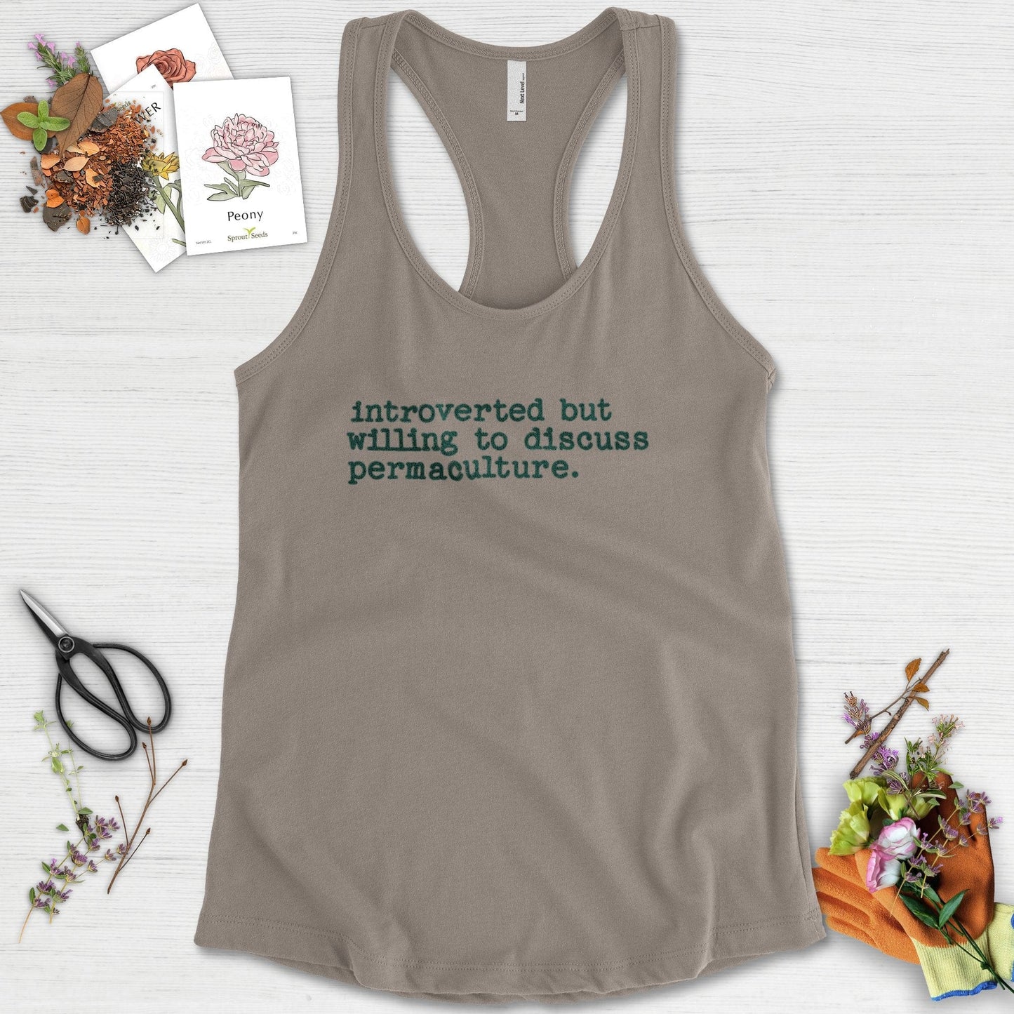 Introverted discuss permaculture Racerback
