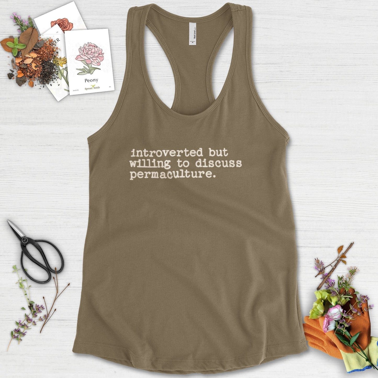 Introverted discuss permaculture Racerback
