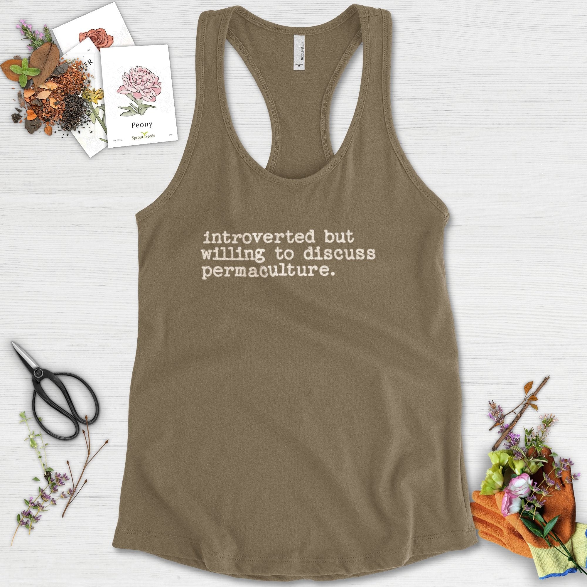 Introverted discuss permaculture Racerback
