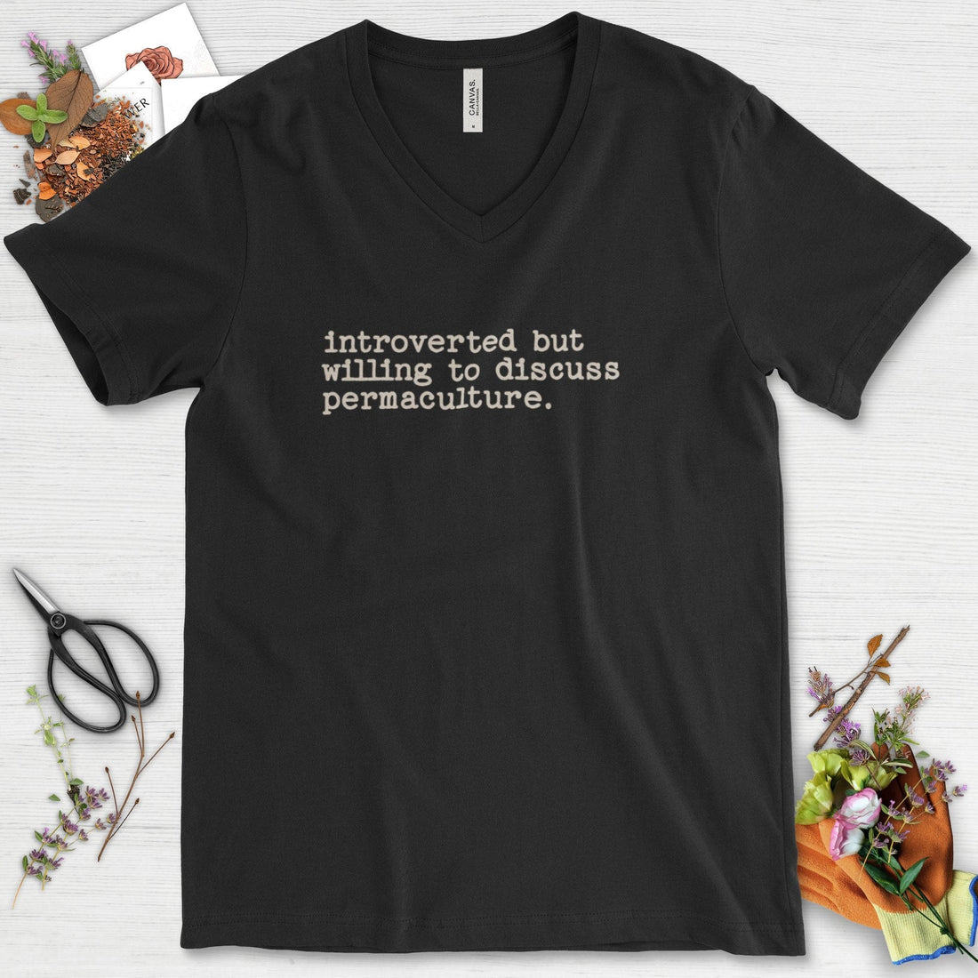 Introverted discuss permaculture V-Neck