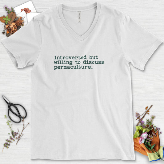 Introverted discuss permaculture V-Neck