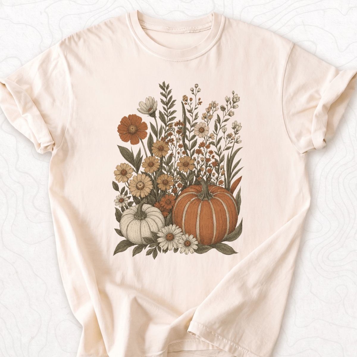 Autumn Pumpkin Floral T-shirt