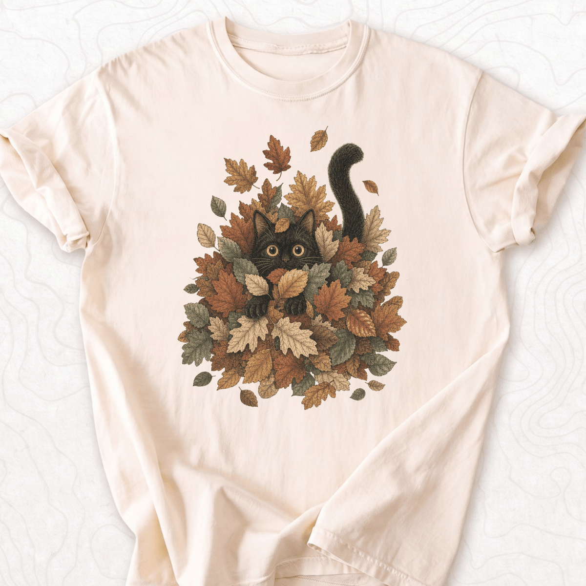 Autumn Leaf Cat T-shirt