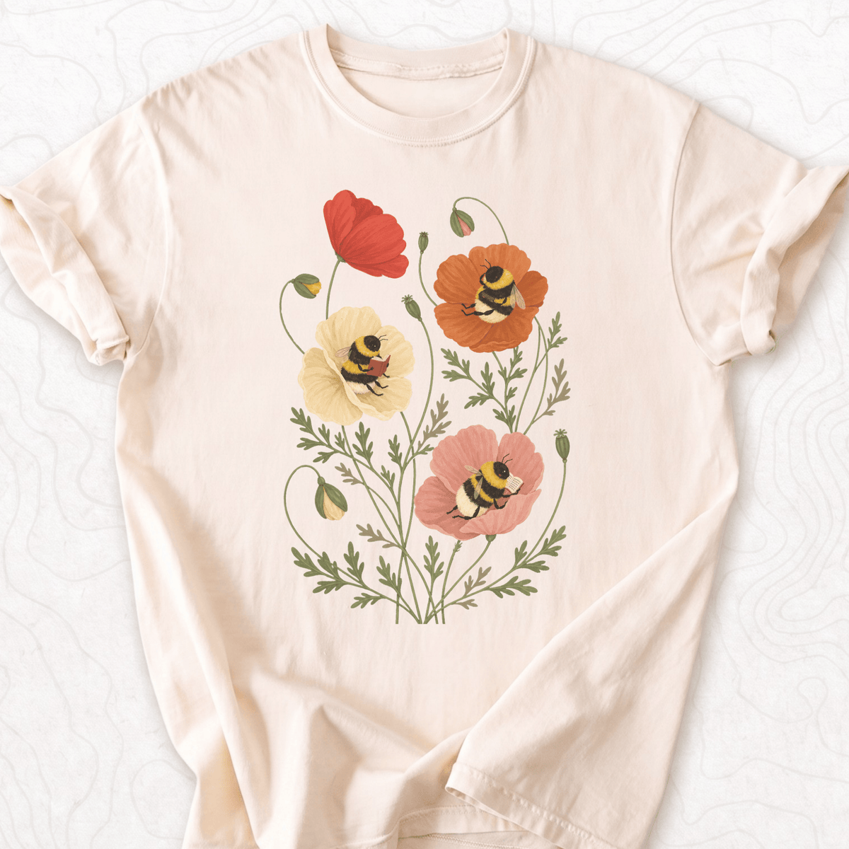 Bumblebee Poppies T-shirt