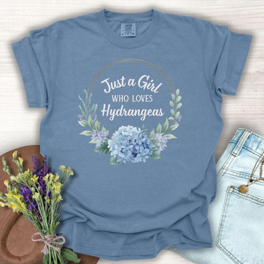 Just a Girl Who Loves Hydrangeas T-Shirt