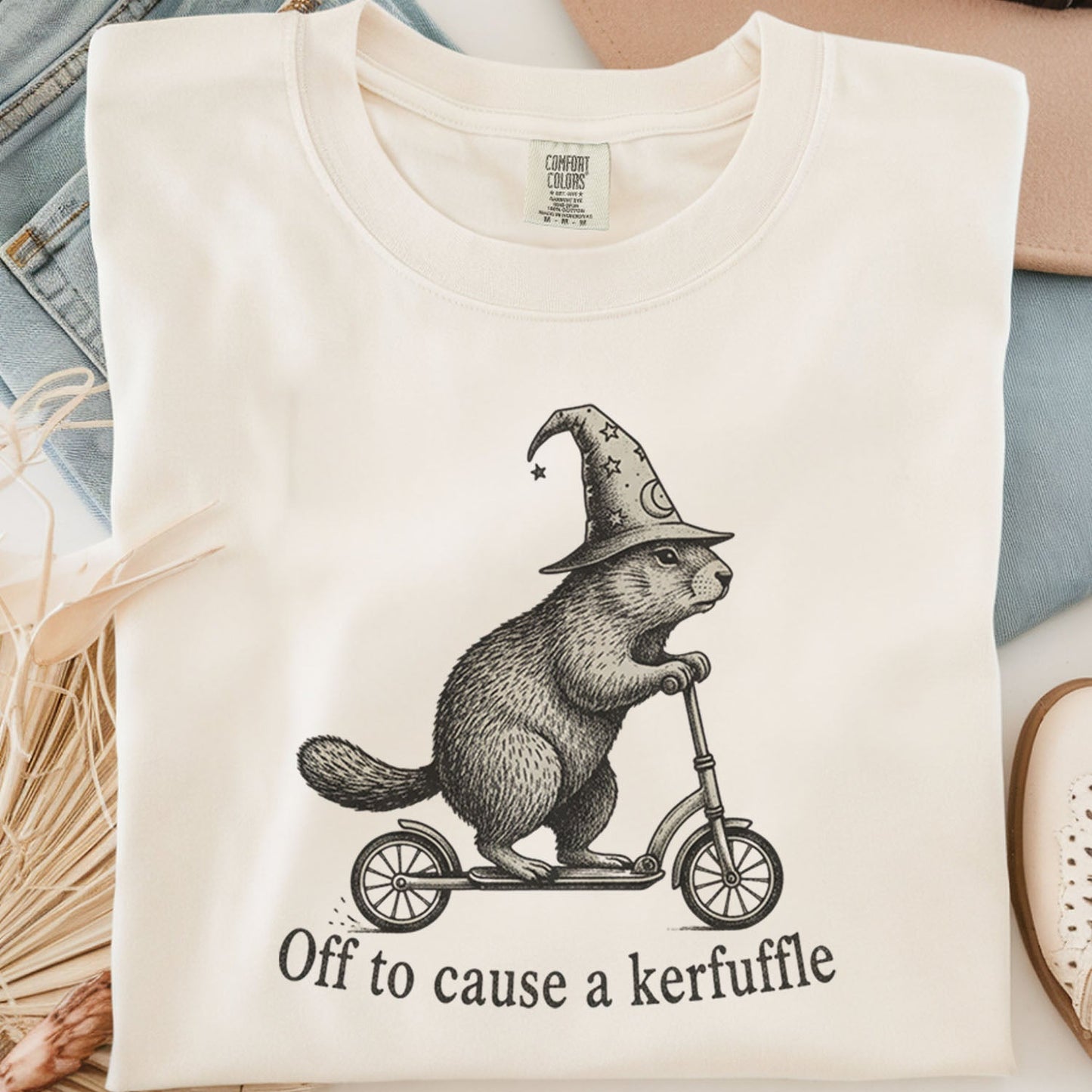 Off to Cause a Kerfuffle Wizard Otter T-Shirt