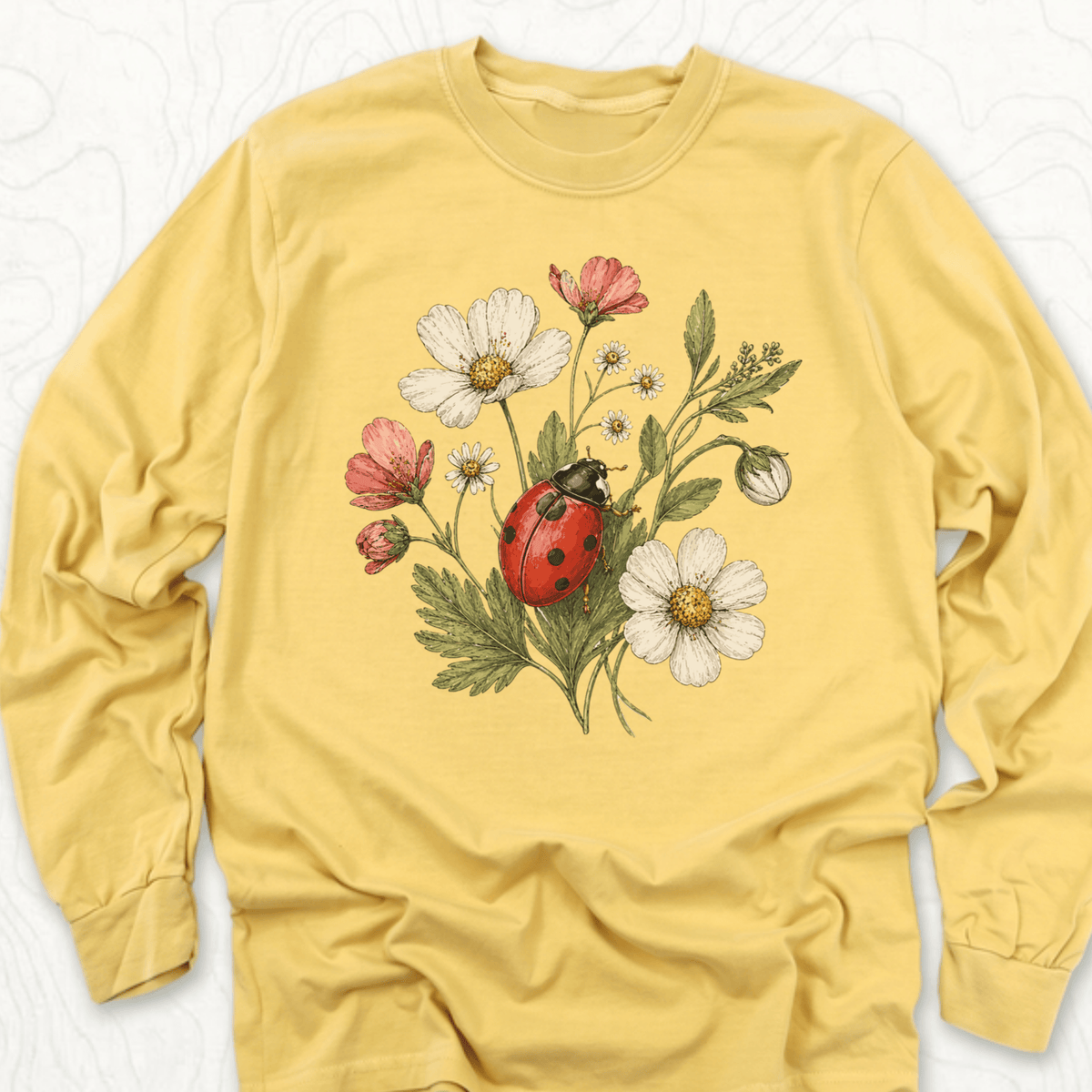 Ladybug Flowers LS T-shirt