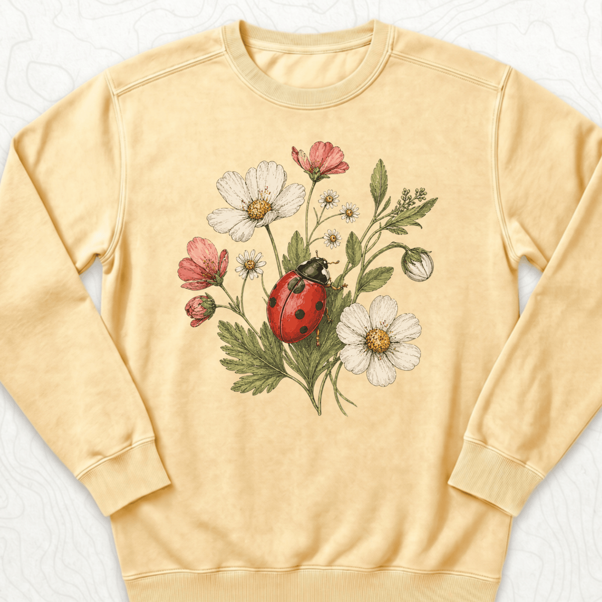 Ladybug Flowers Sweatshirt