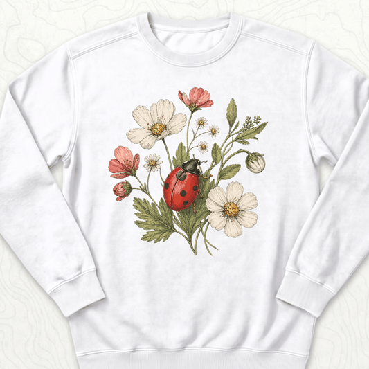 Ladybug Flowers Sweatshirt