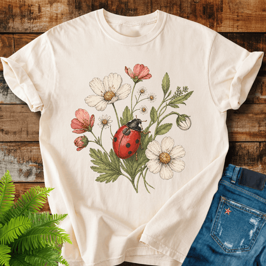 Ladybug Flowers T-shirt