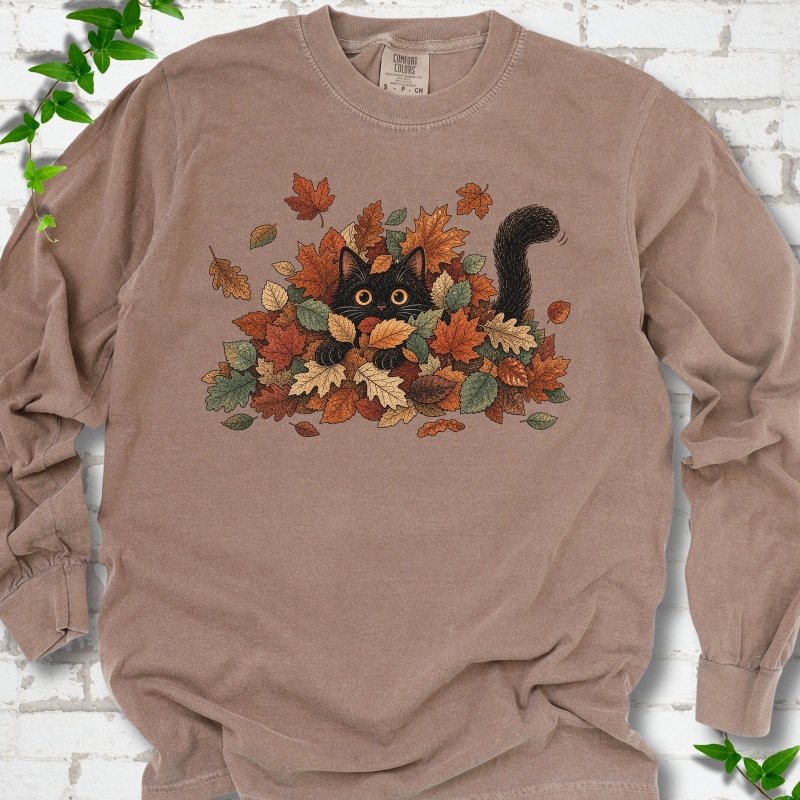 Leaf Peeper Black Cat LS T-Shirt