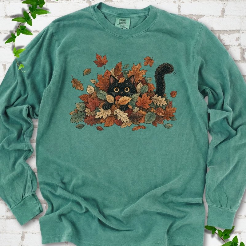 Leaf Peeper Black Cat LS T-Shirt
