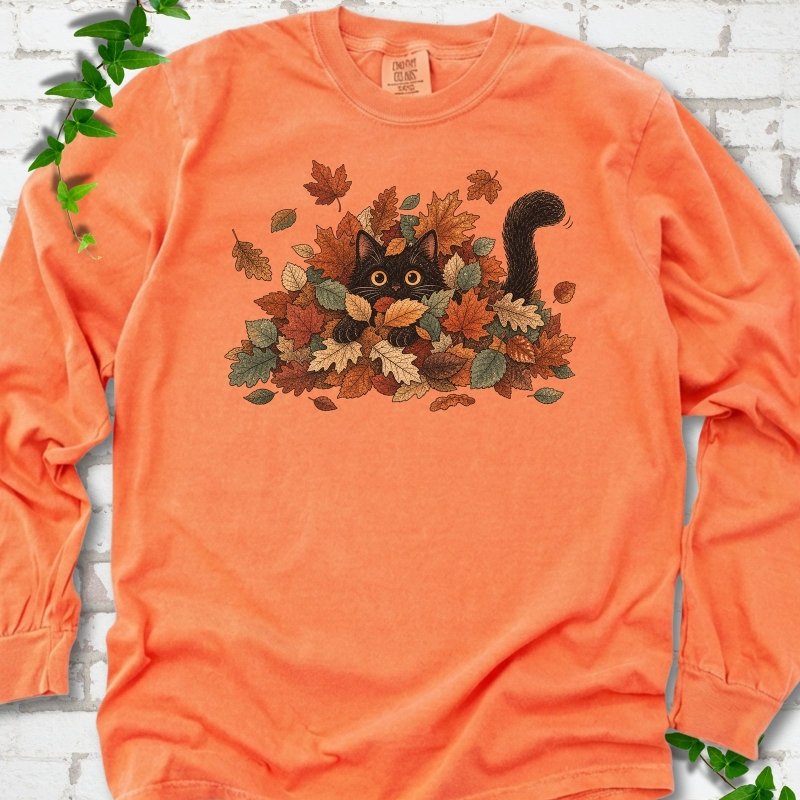 Leaf Peeper Black Cat LS T-Shirt