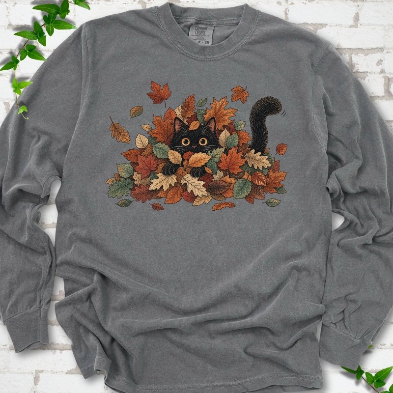 Leaf Peeper Black Cat LS T-Shirt