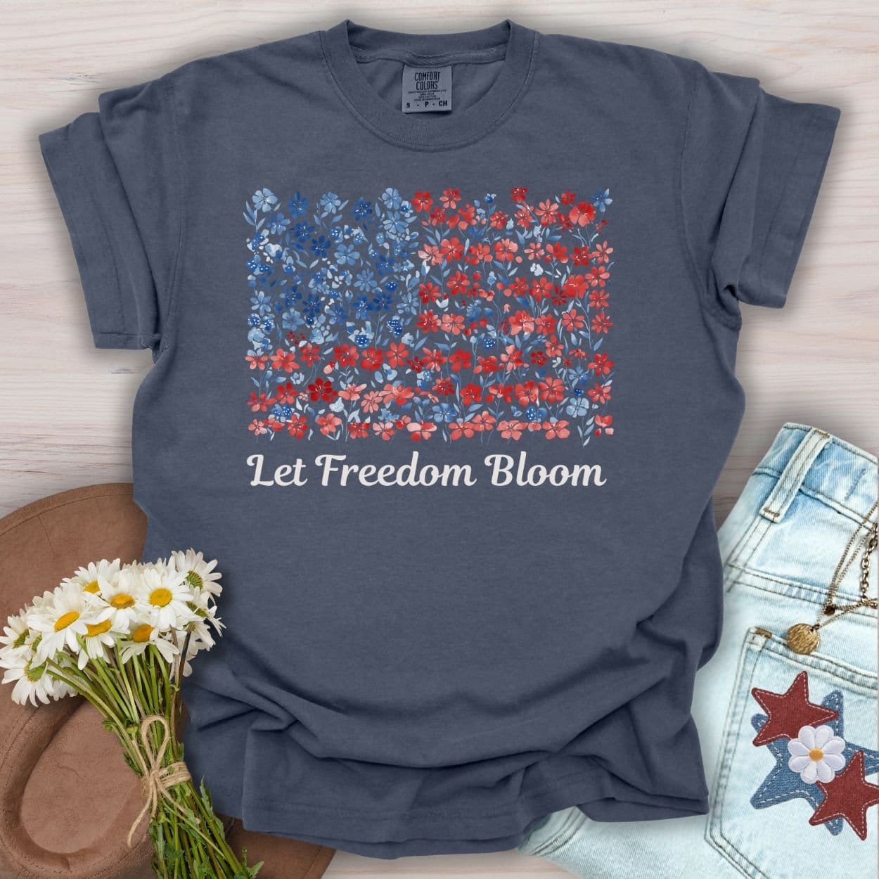Let Freedom Bloom USA Flag T-Shirt