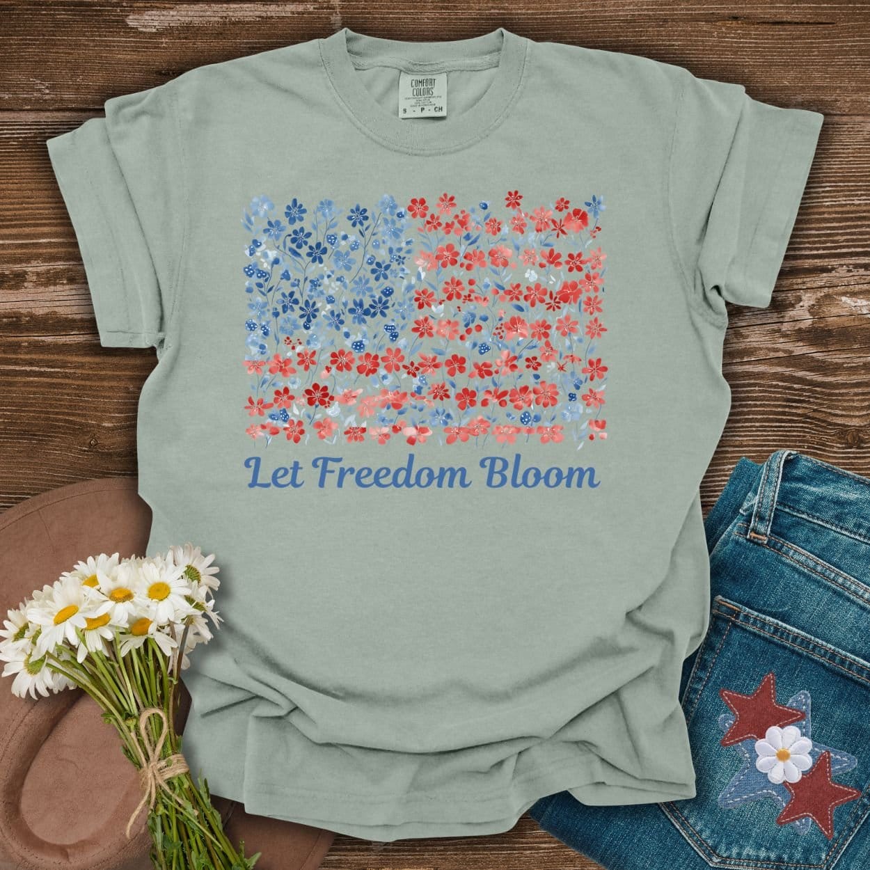Let Freedom Bloom USA Flag T-Shirt