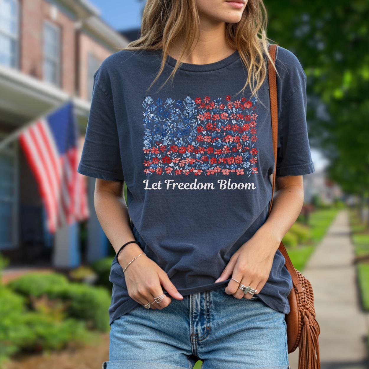 Let Freedom Bloom USA Flag T-Shirt