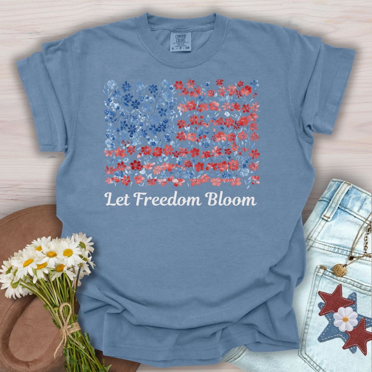 Let Freedom Bloom USA Flag T-Shirt