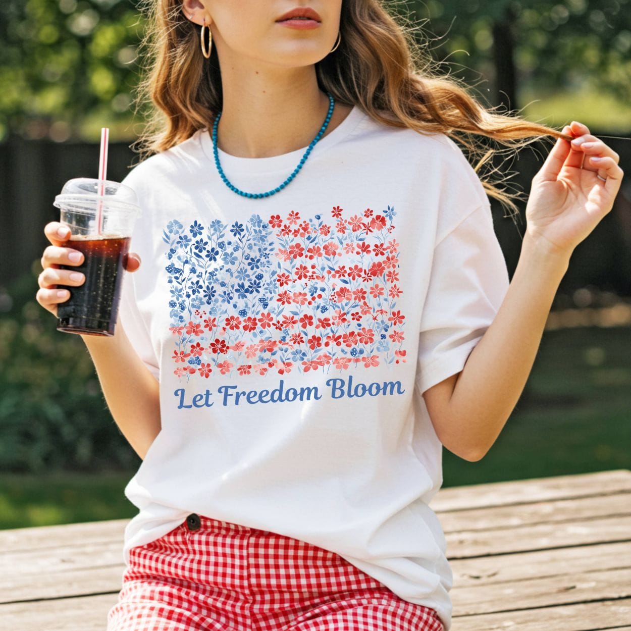 Let Freedom Bloom USA Flag T-Shirt