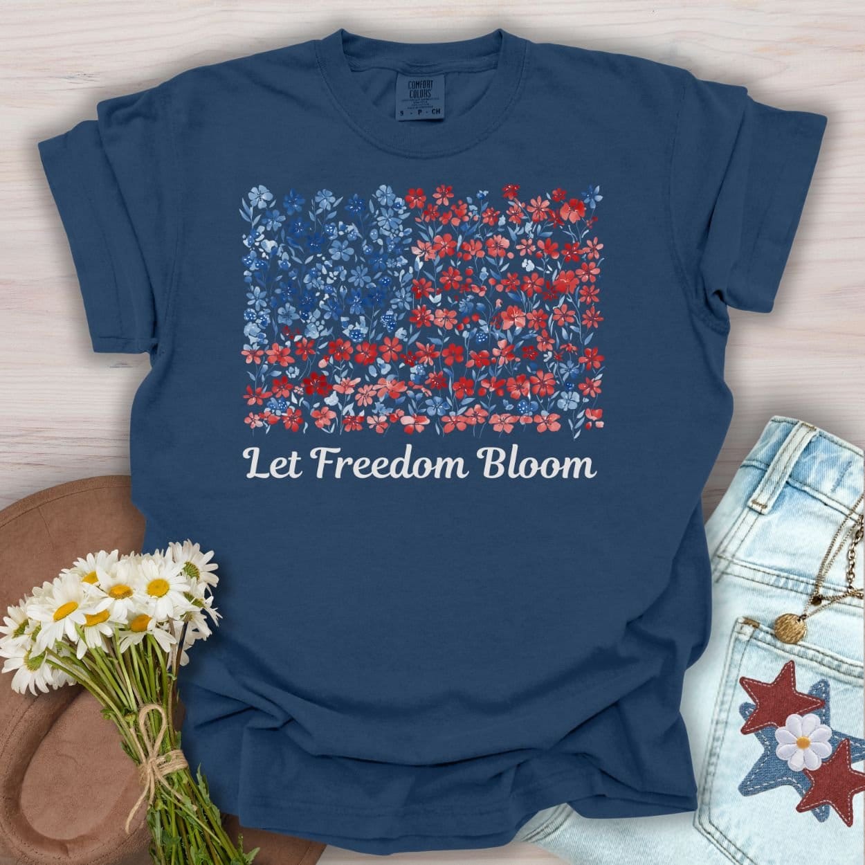 Let Freedom Bloom USA Flag T-Shirt