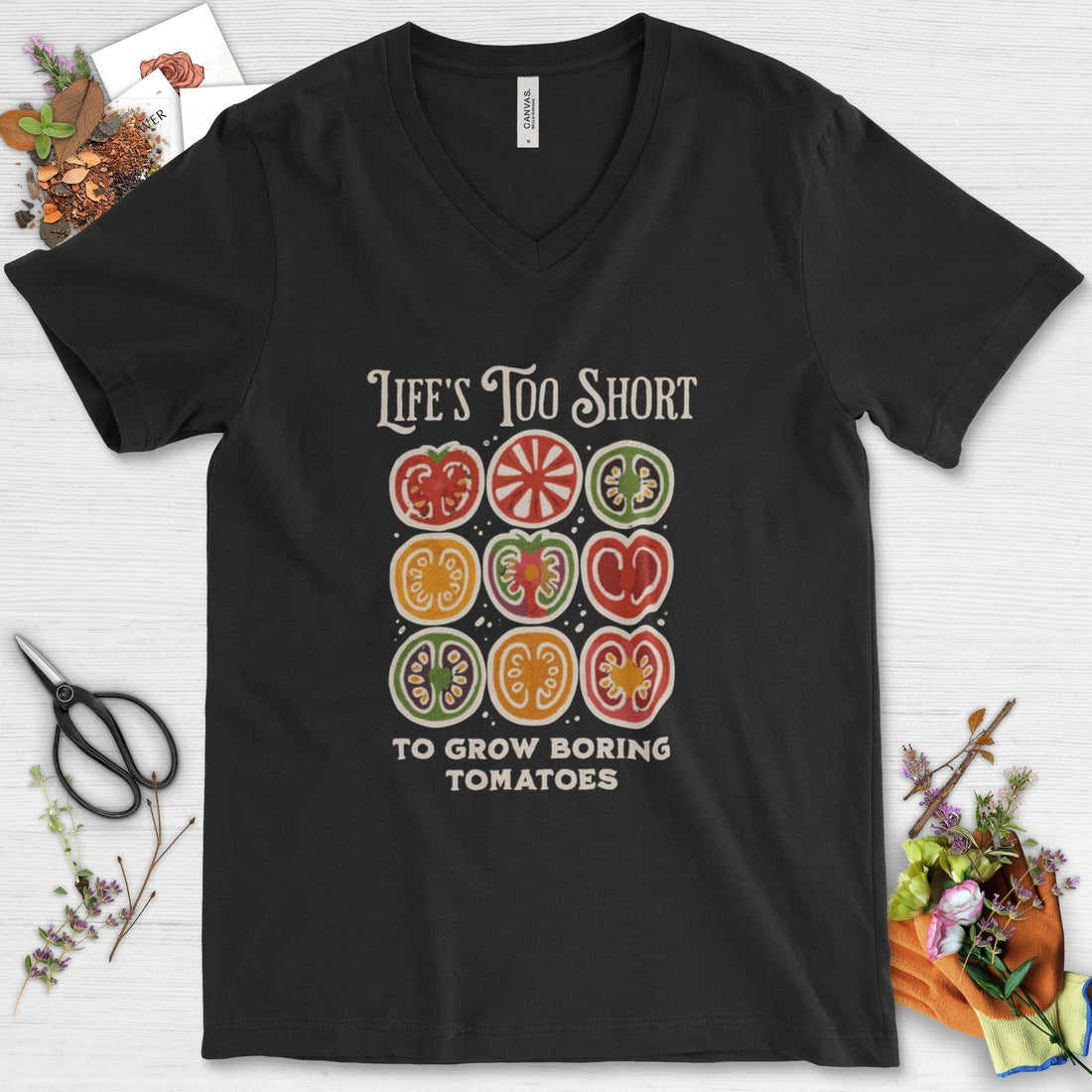 Life's Too Short Tomatoes V-Neck