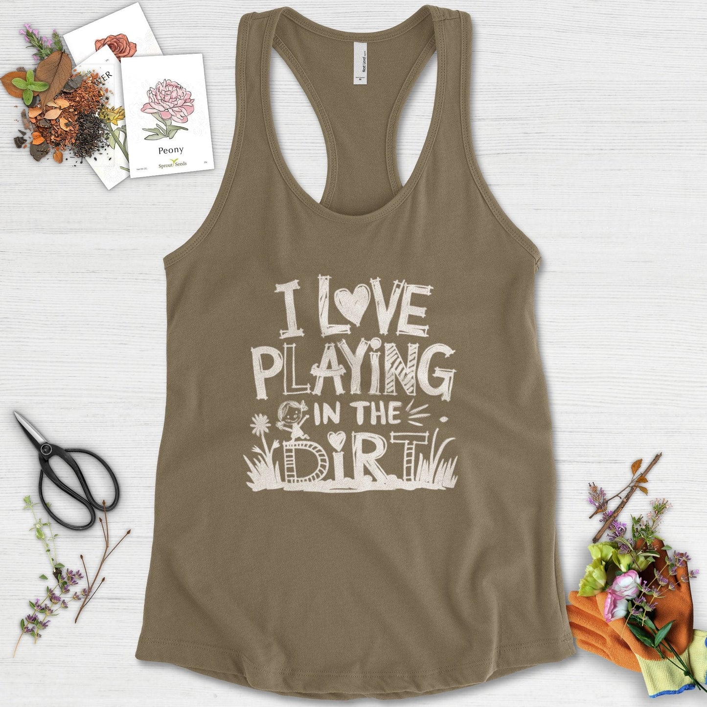 Loves to Play in Dirt Racerback