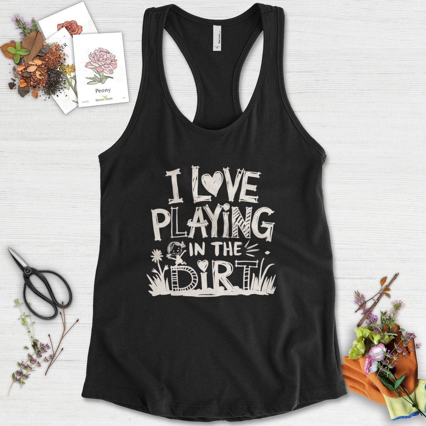 Loves to Play in Dirt Racerback