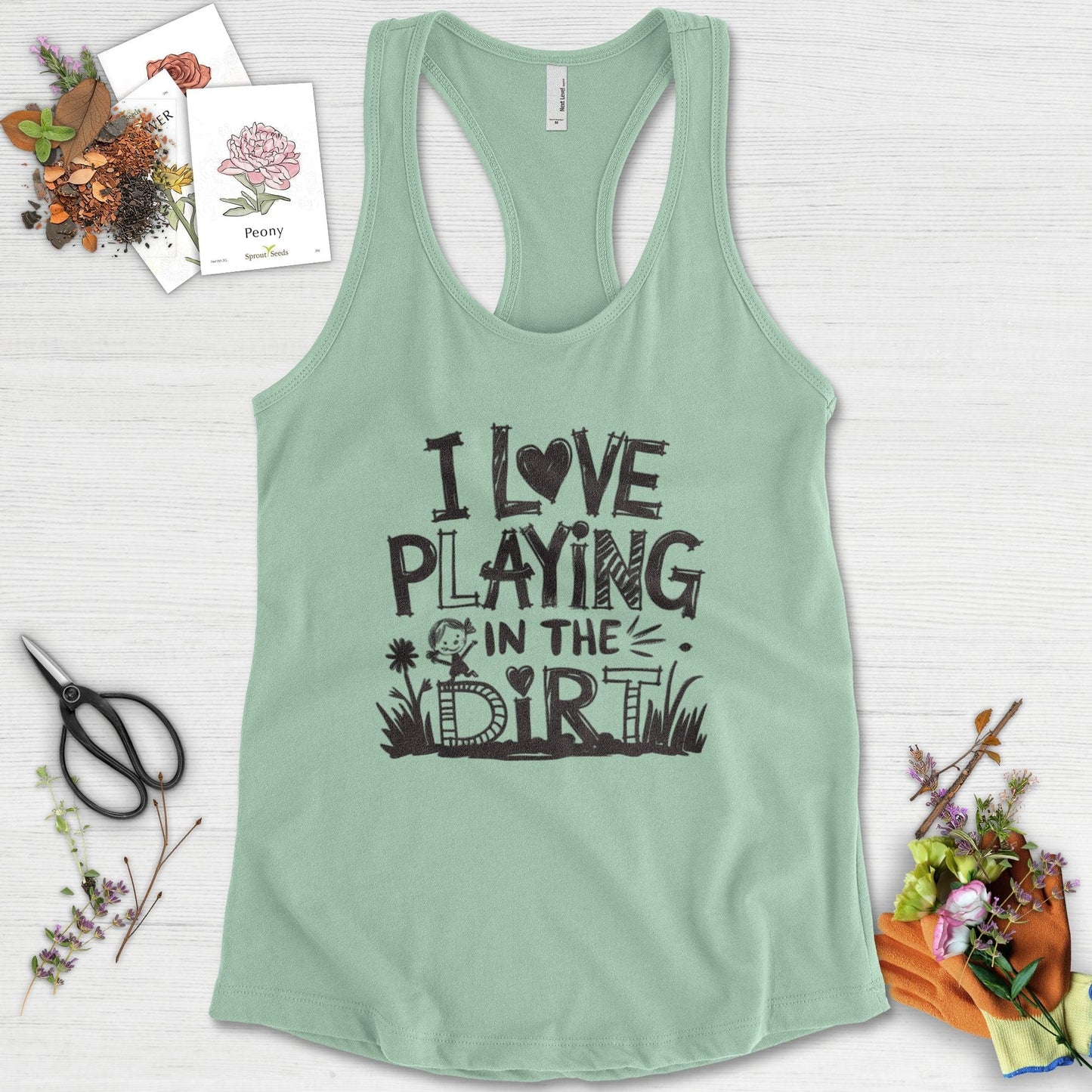 Loves to Play in Dirt Racerback