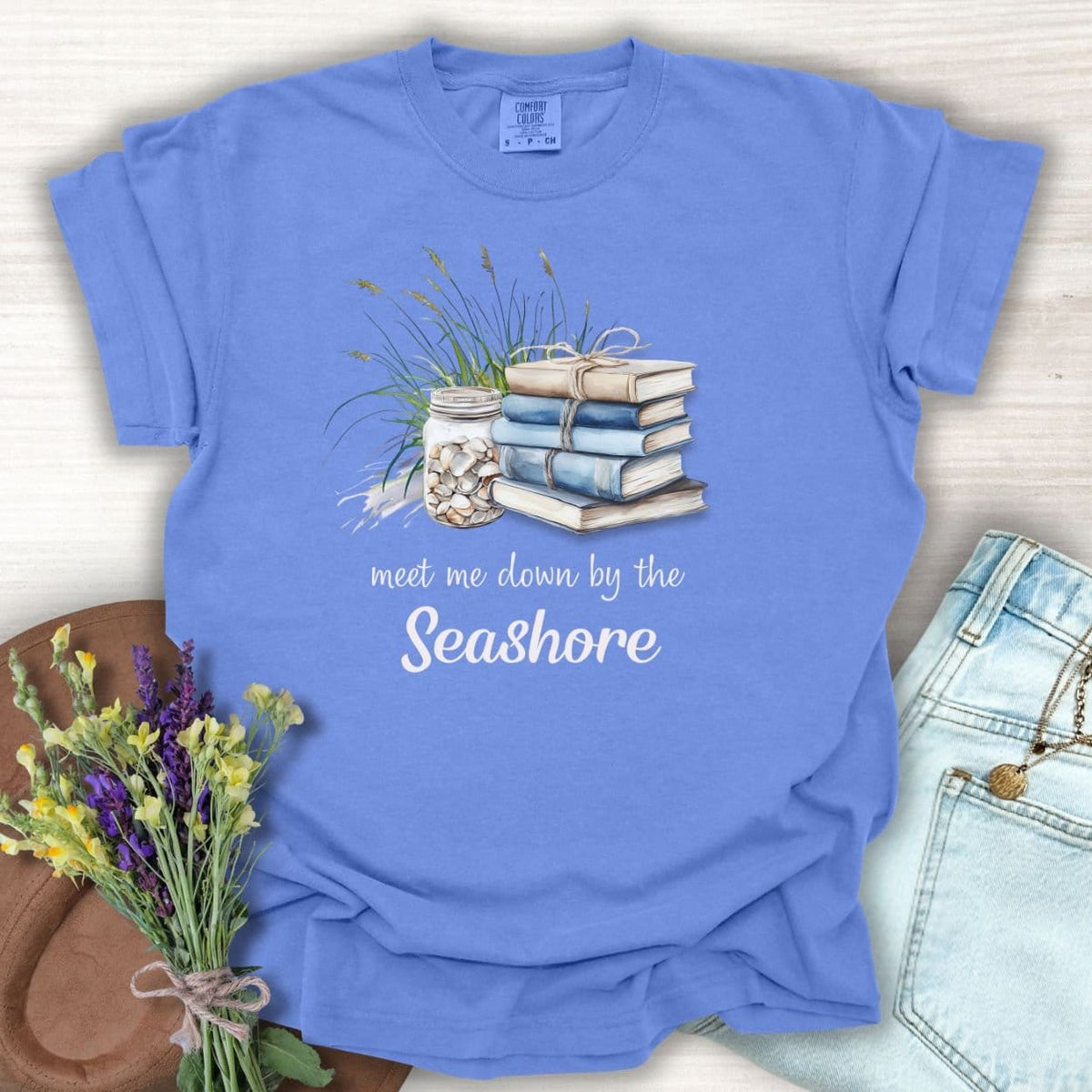 Meet Me Down By the Seashore Beach Book T-Shirt