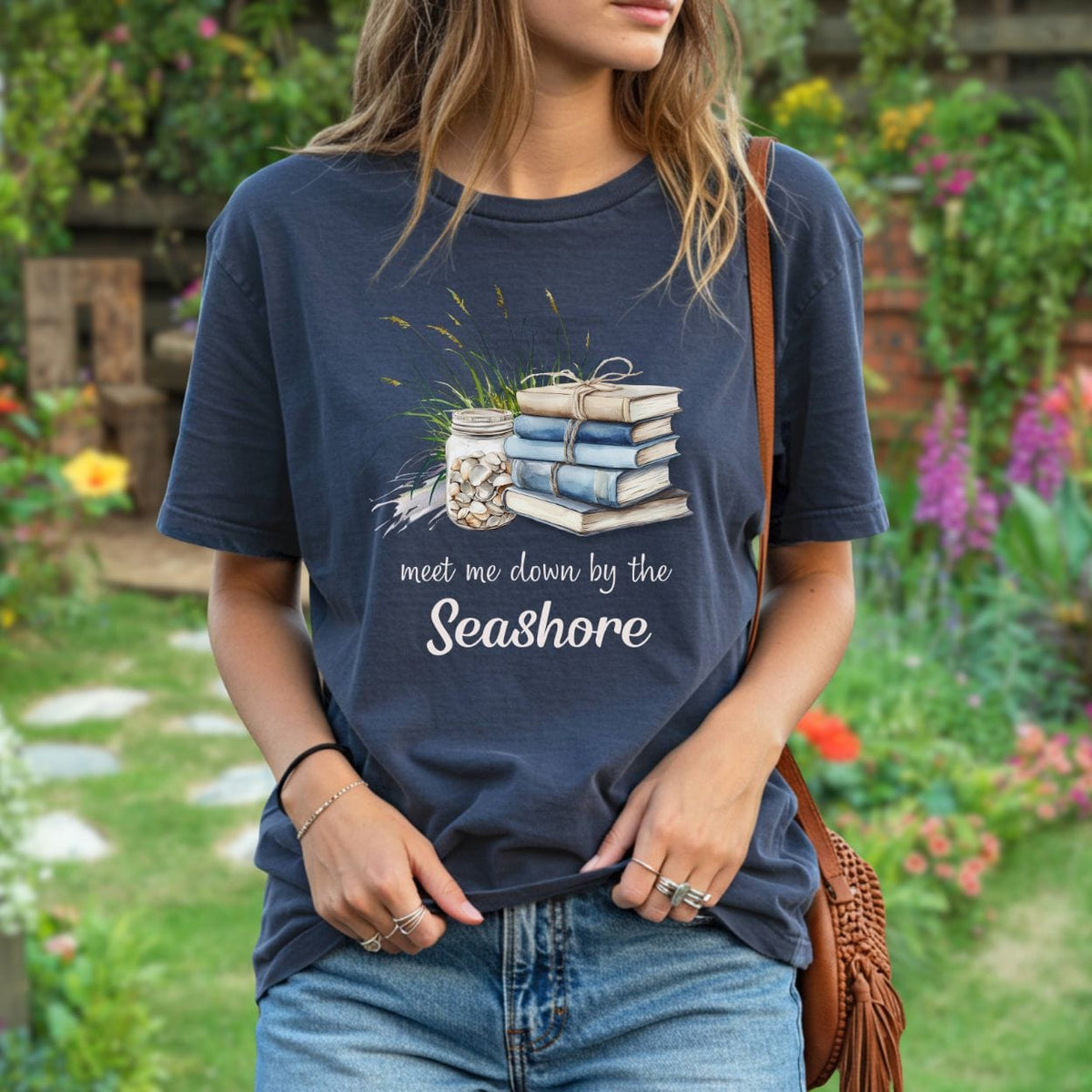 Meet Me Down By the Seashore Beach Book T-Shirt
