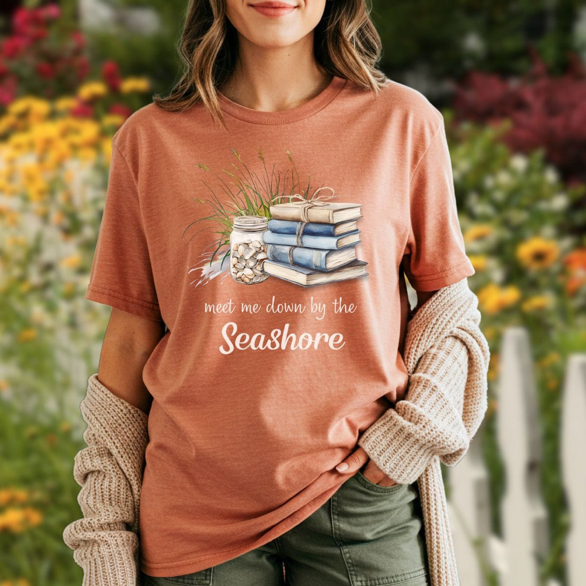 Meet Me Down By the Seashore Beach Book T-Shirt