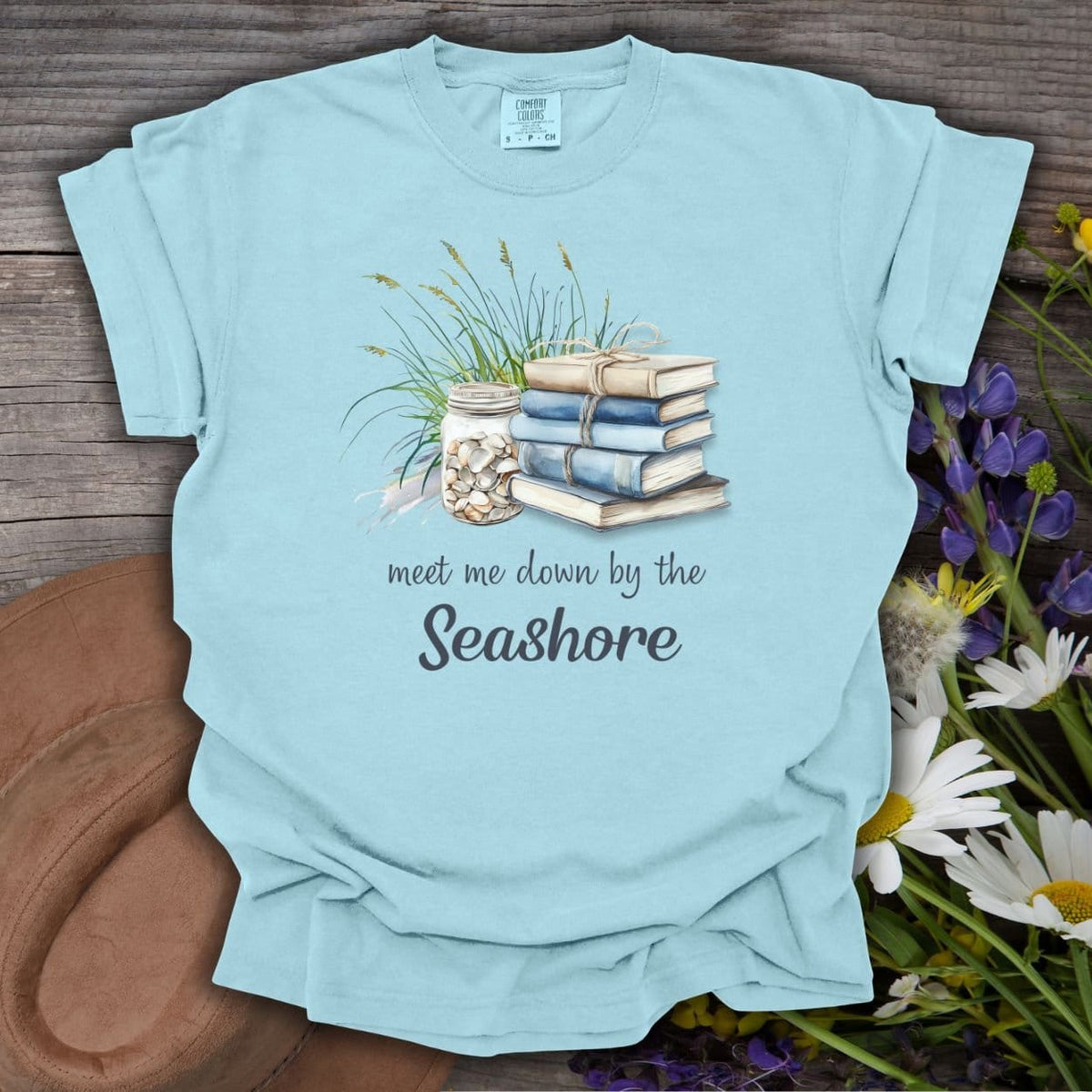 Meet Me Down By the Seashore Beach Book T-Shirt