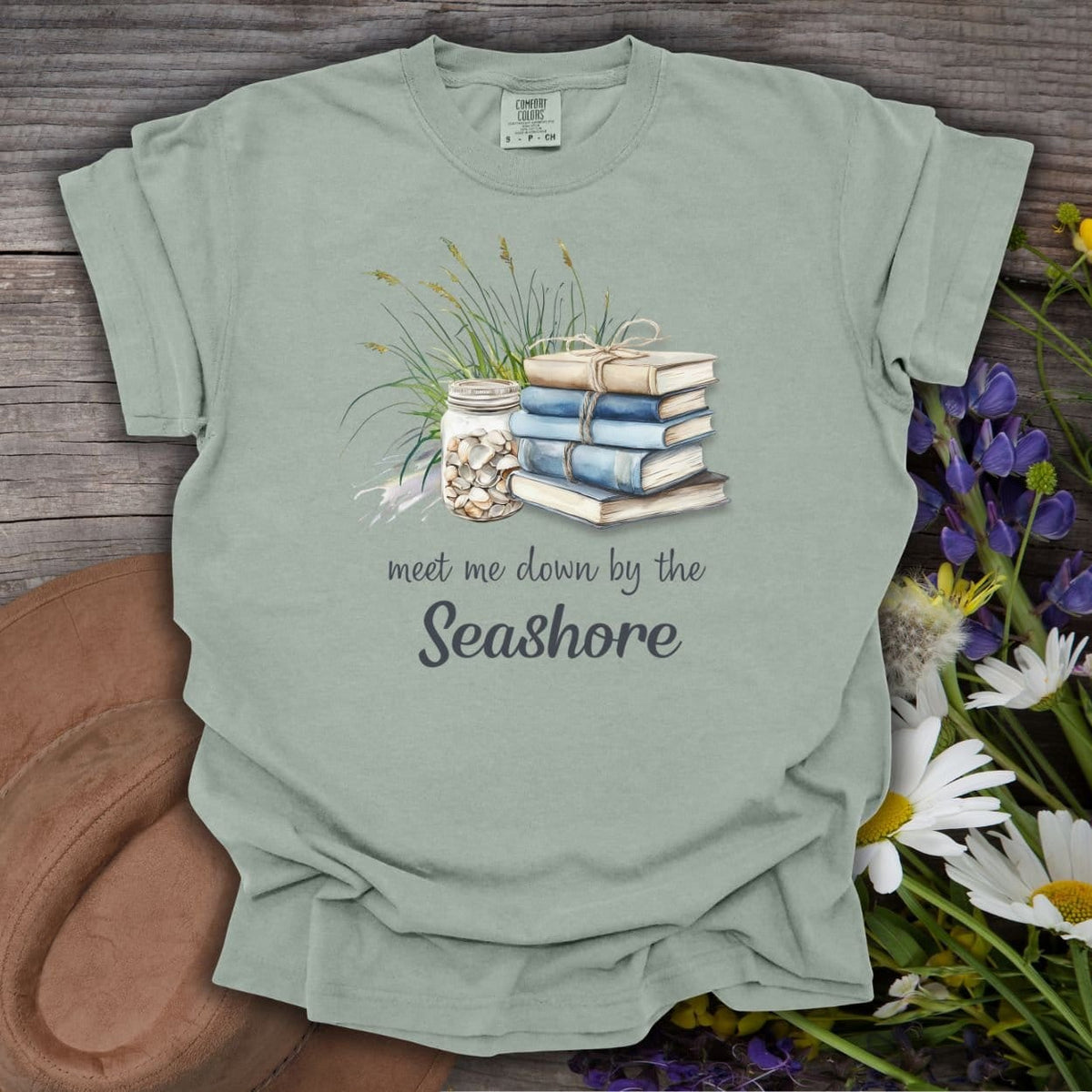 Meet Me Down By the Seashore Beach Book T-Shirt