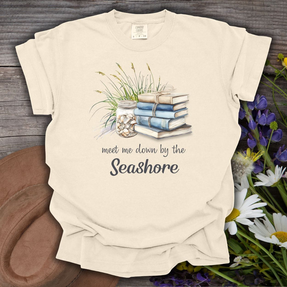 Meet Me Down By the Seashore Beach Book T-Shirt