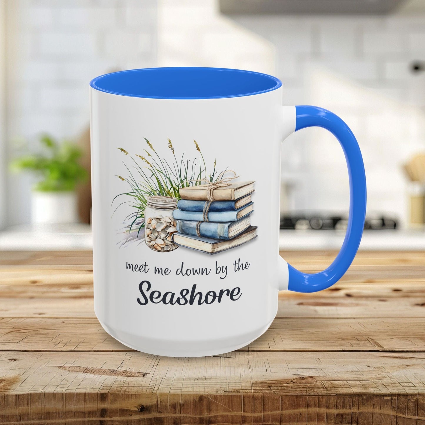 Meet Me Down By the Seashore Book Lovers Mug (11/15oz)