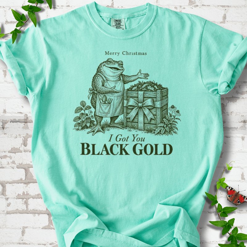 Merry Christmas Toad Black Gold Gift T-Shirt in Island Reef – PlotlyGarden