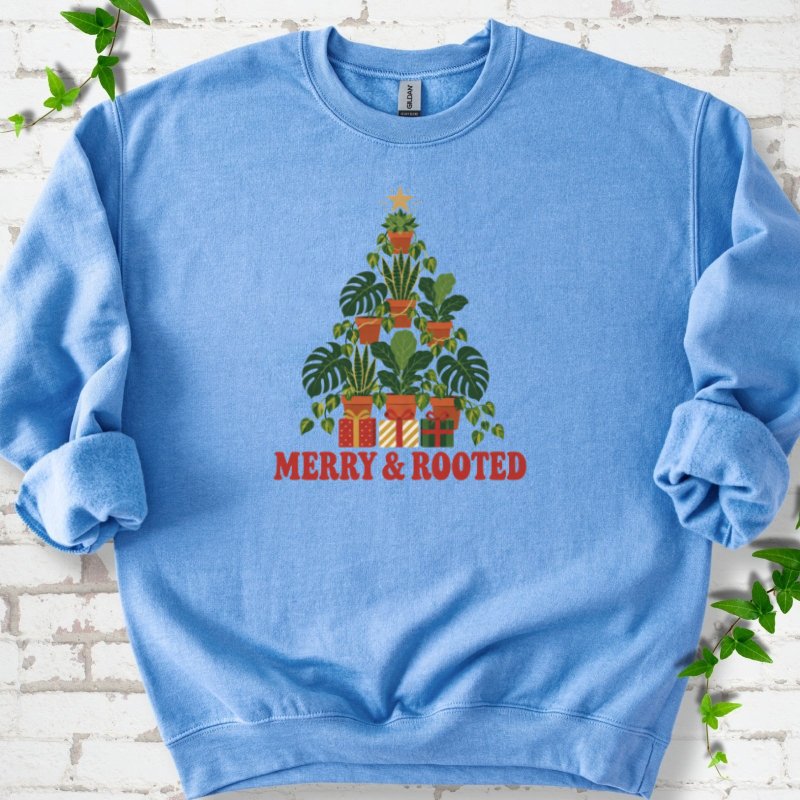 Merry & Rooted Sweatshirt in Carolina Blue – PlotlyGarden