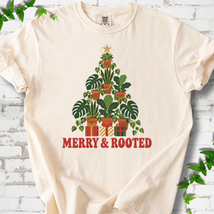 Merry & Rooted T-Shirt in Ivory – PlotlyGarden